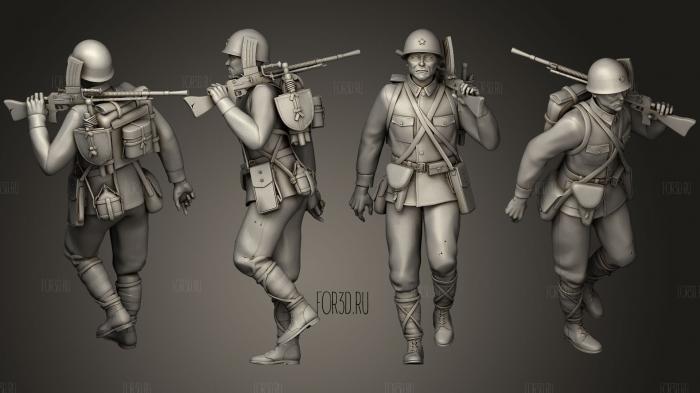 Japan soldiers 203 stl model for CNC
